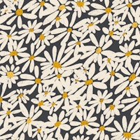 Hand Drawn Daisies Dark Background carta da parati