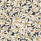 Hand Drawn Daisies Dark Background