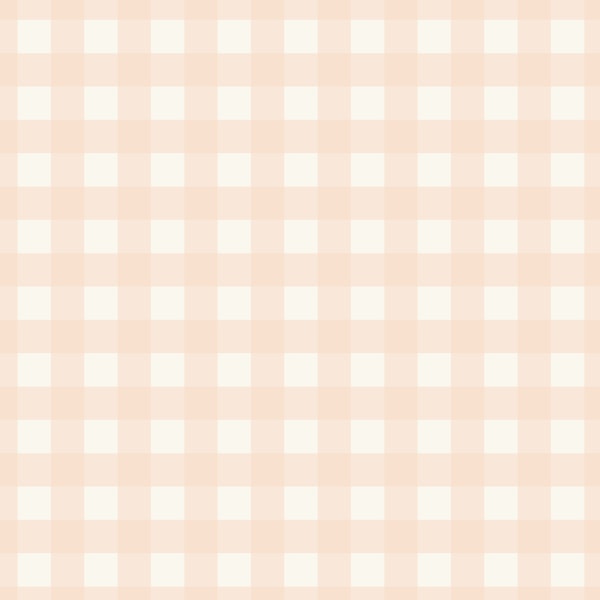 Gingham - soft peach on cream - M