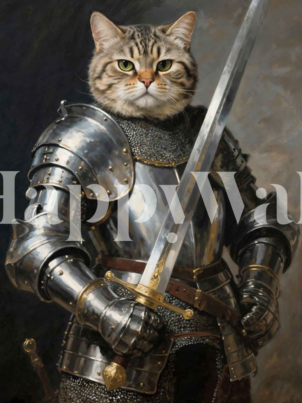 Knight Cat Portrait wallpaper in a room