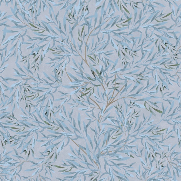 Serene Olive Tree Foliage - Silver Misty Blue