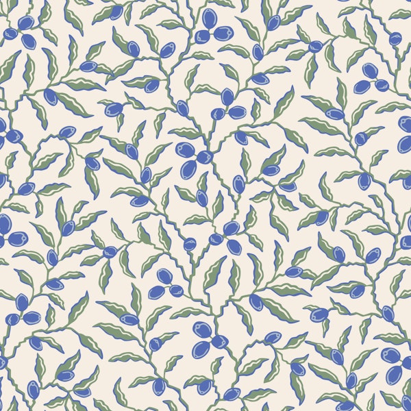 Olive all over branches - olive green blue