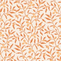 Olive all over branches - terracotta orange wallpaper