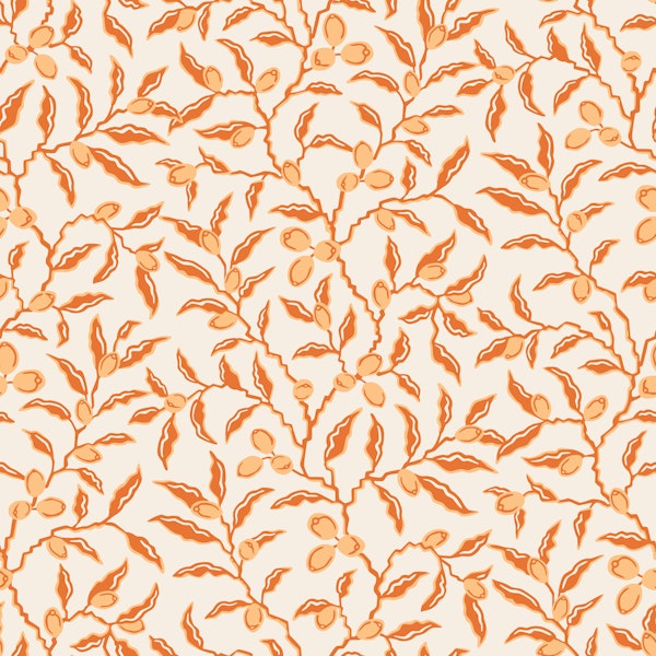 Olive all over branches - terracotta orange
