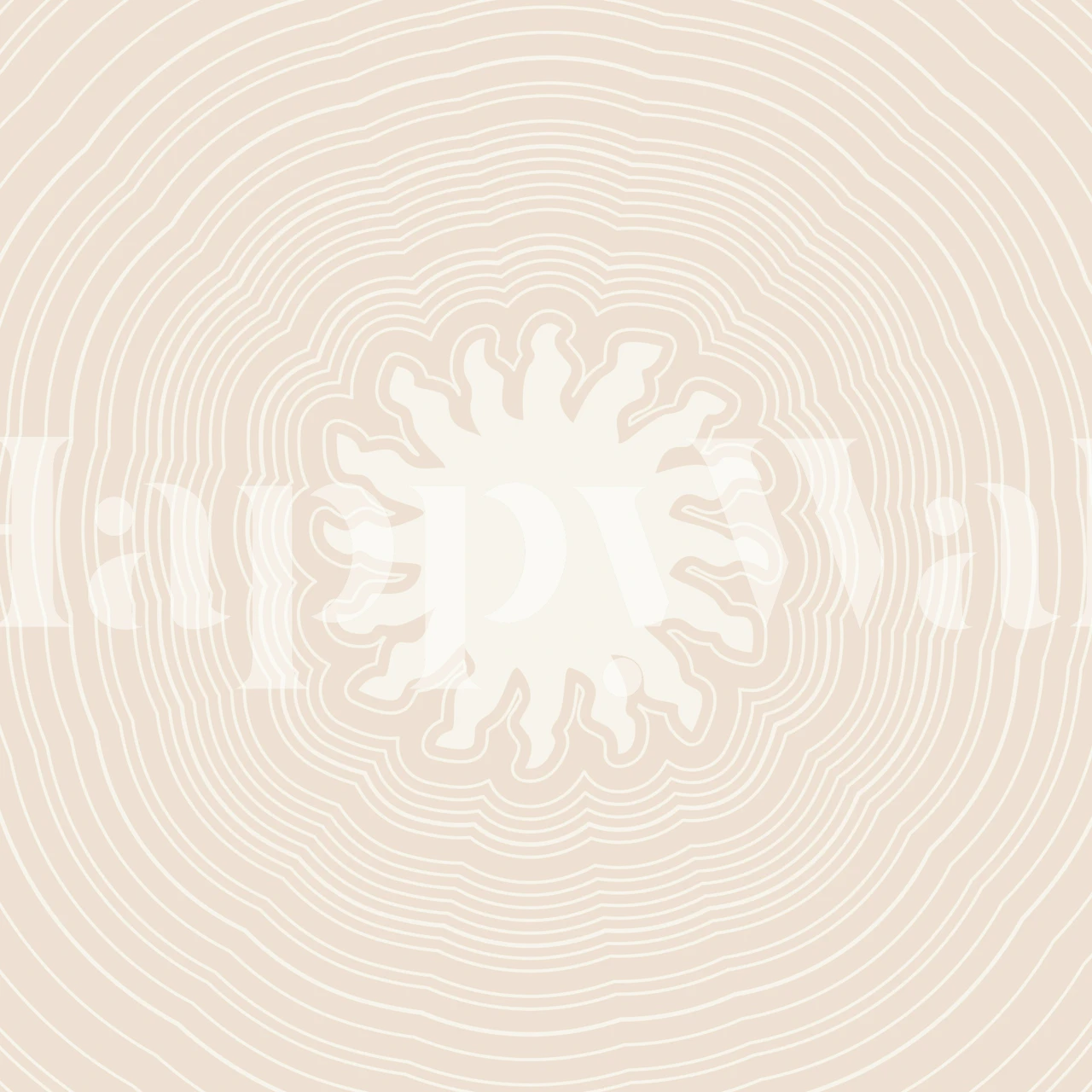 Abstract Beige Sun Circles tapeta w pokoju