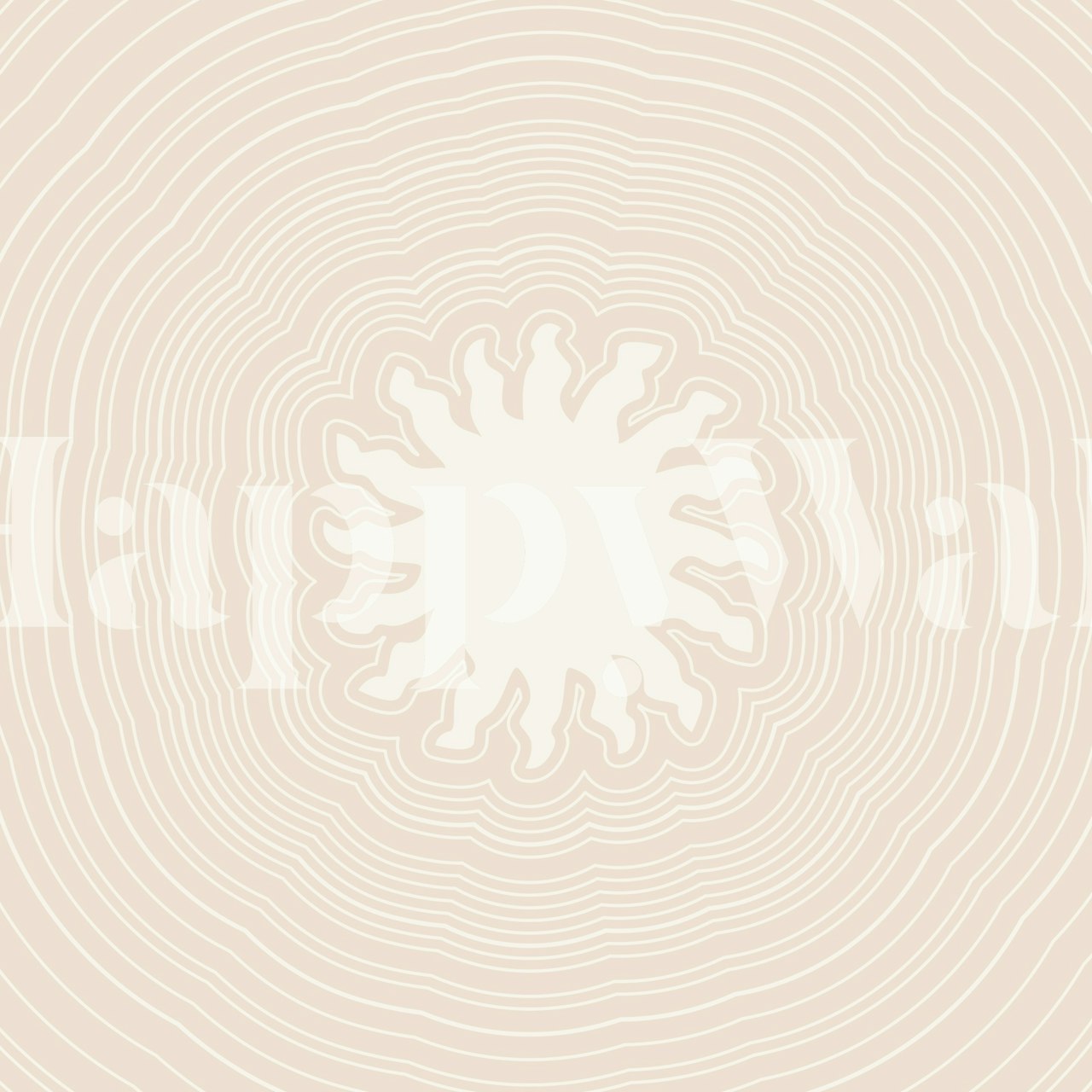 Abstract Beige Sun Circles wallpaper in room