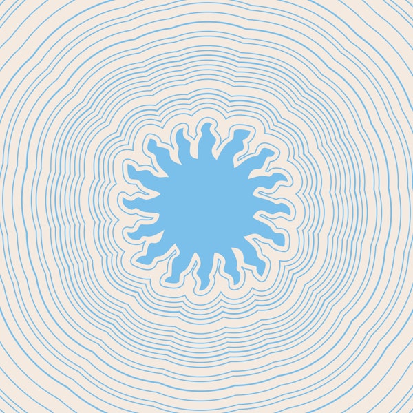 Abstract Blue Sun Circles