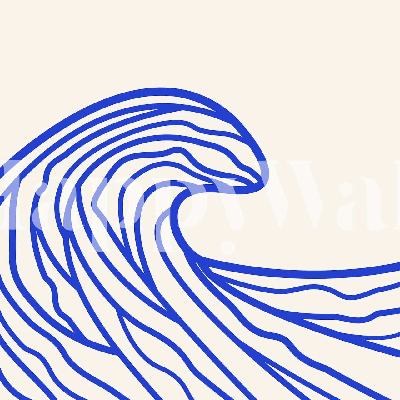 Bold Blue Ocean Wave wallpaper in a room