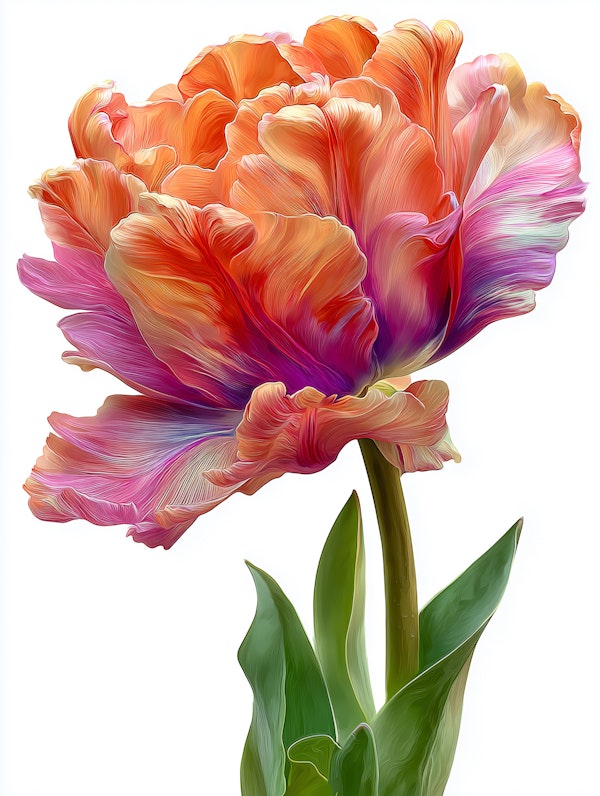 Vibrant Parrot Tulip Bloom