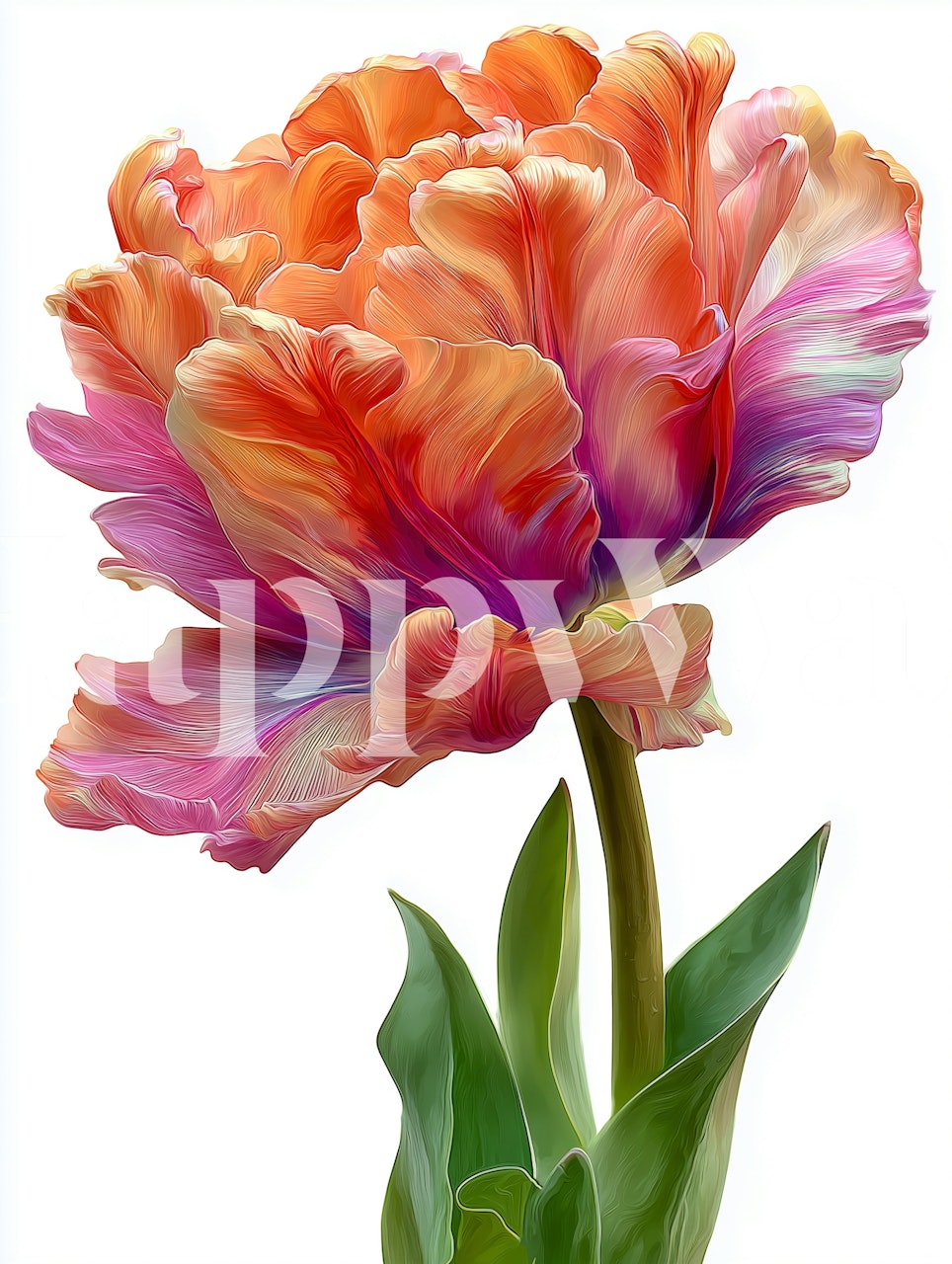 Vibrant Parrot Tulip Bloom tapet i et rum