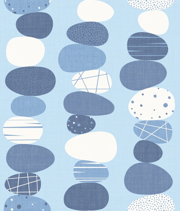 Zen stone stacks - Minimalist Serenity blue