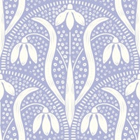 art nouveau snowdrops pastel lilac wallpaper