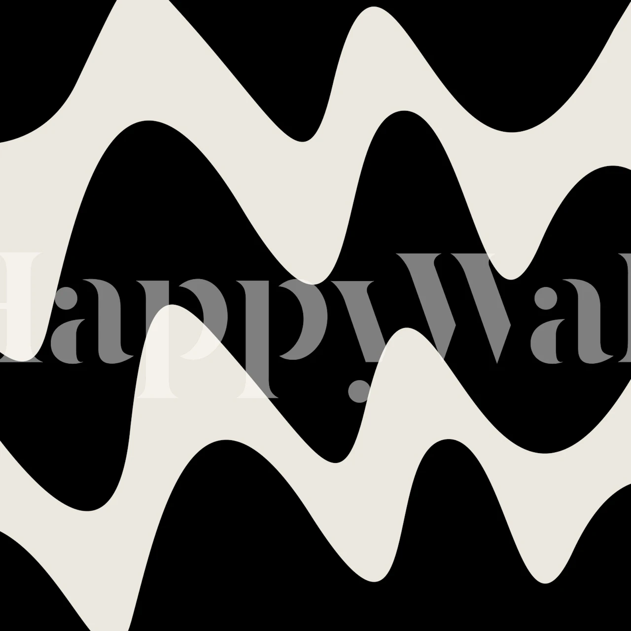 Melnbalta Bold Black White Waves tapete telpā