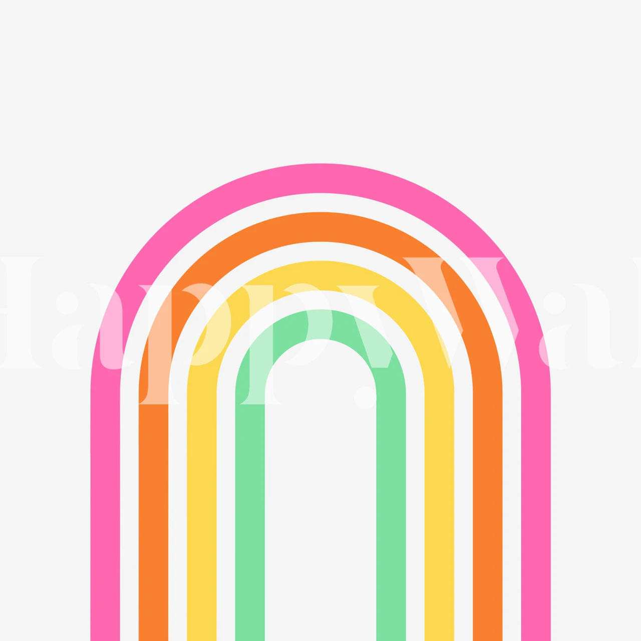 Scandi Colorful Rainbow wallpaper in a room