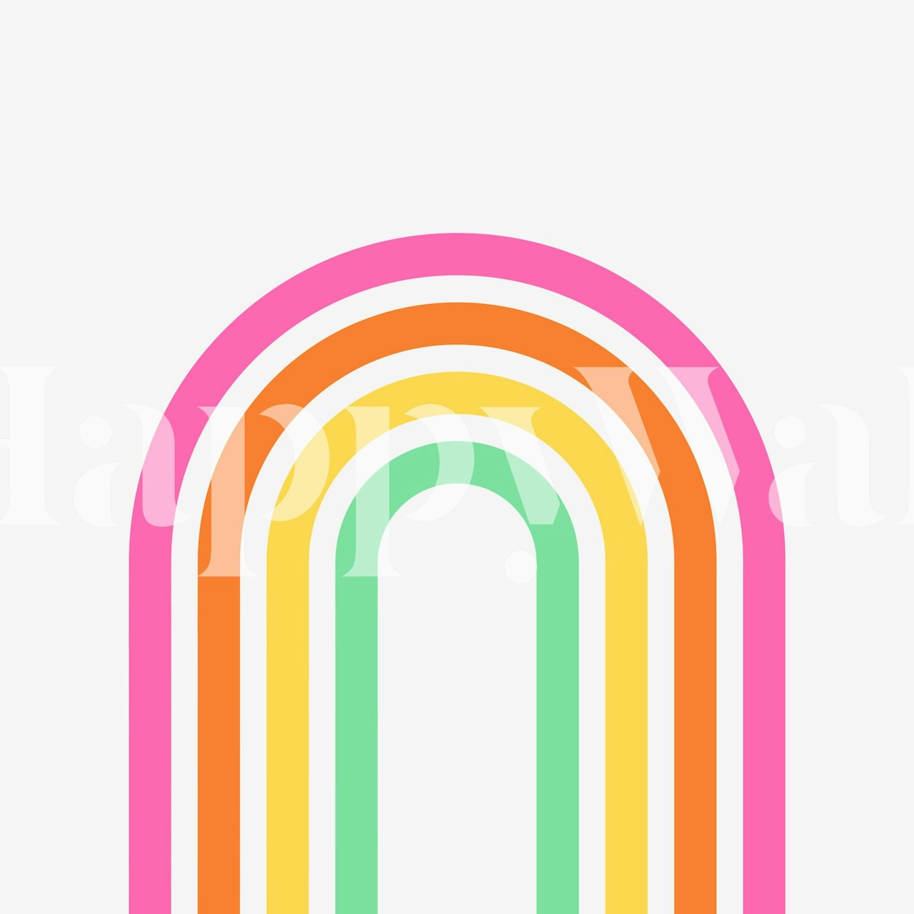 Scandi Colorful Rainbow wallpaper in a room