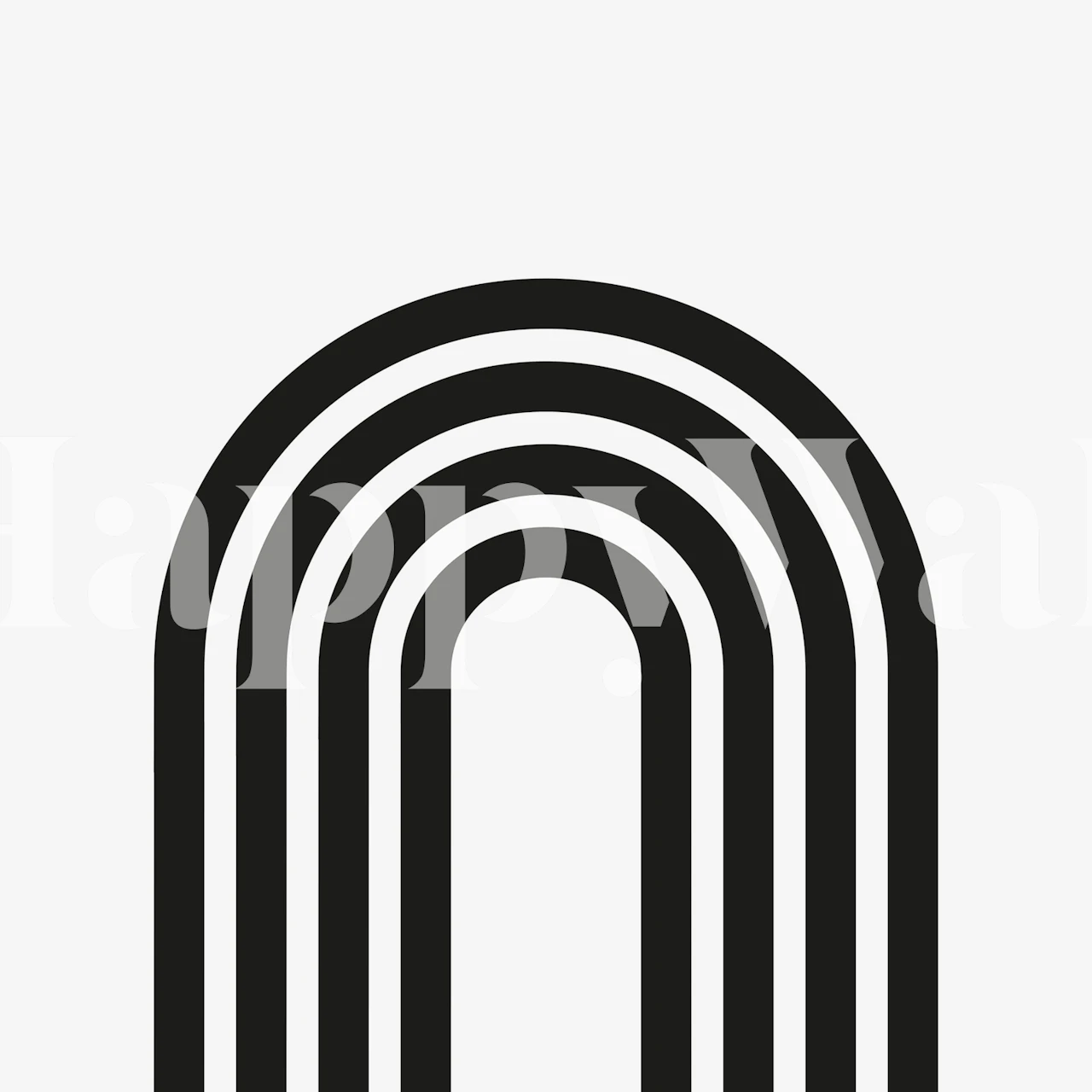 Sort regnbue tapetmønster i et rum