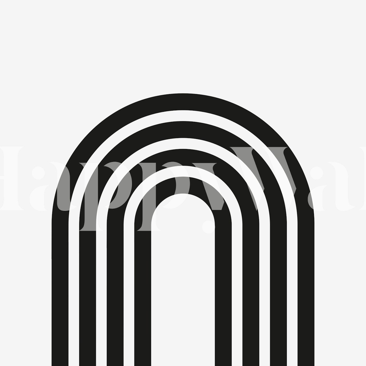 Sort regnbue tapetmønster i et rum