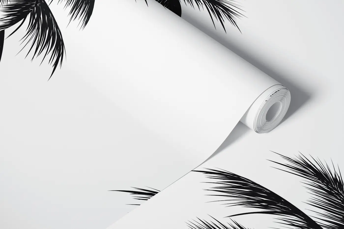 Tropical Palms Black and White wallpaper roll