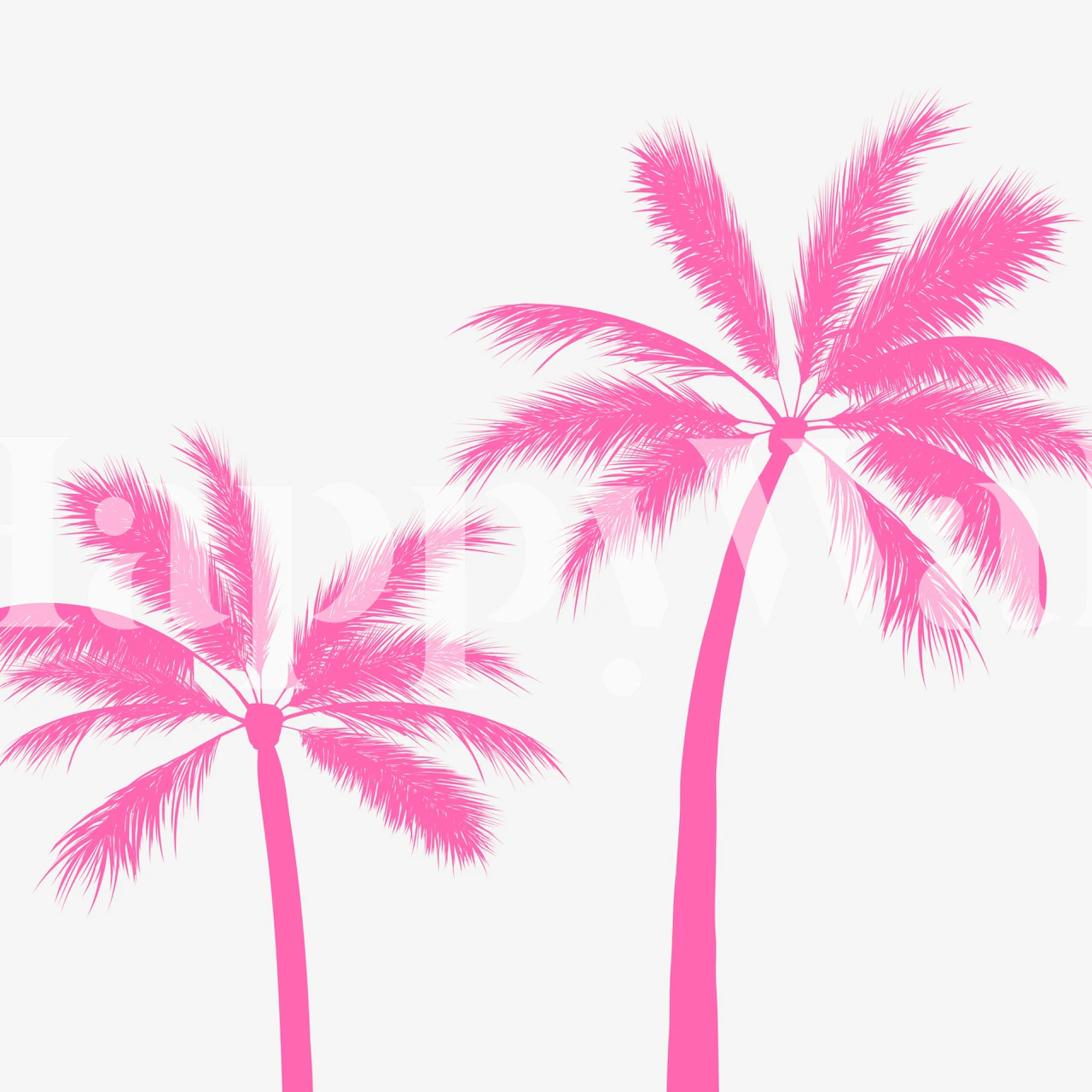 Tapet Hot Pink Tropical Palms într-o cameră