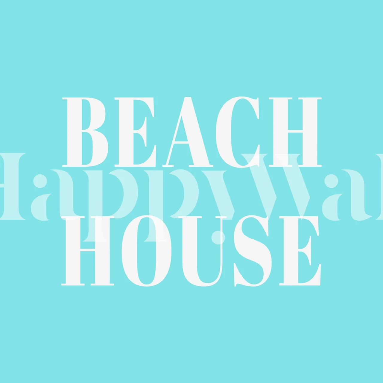 Beach House Coastal Typography wallpaper in a room