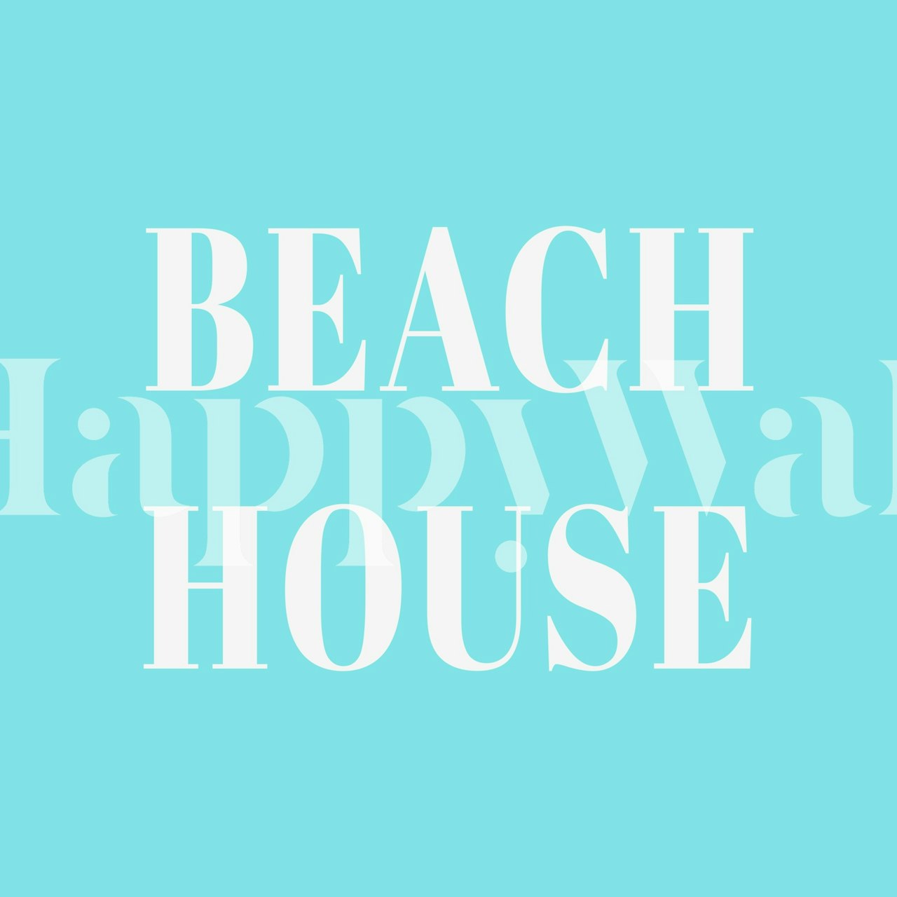 Beach House Coastal Typography wallpaper in a room