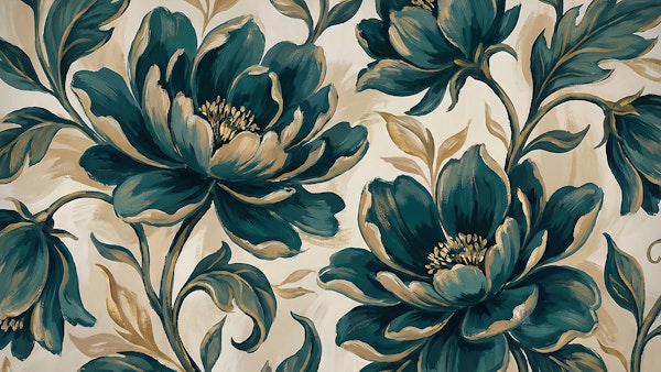 Teal Peony Blooms