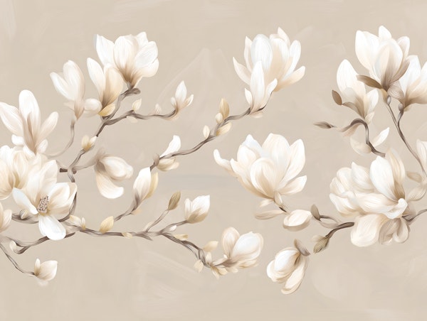 Cream Magnolia Blossoms