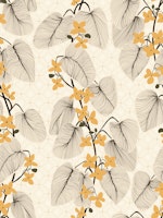 Japandi tendrils elegant patterned yellow tapete
