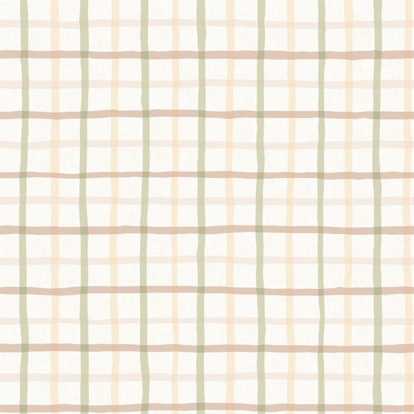 Cozy Cottage Plaid Grid Beige Sage