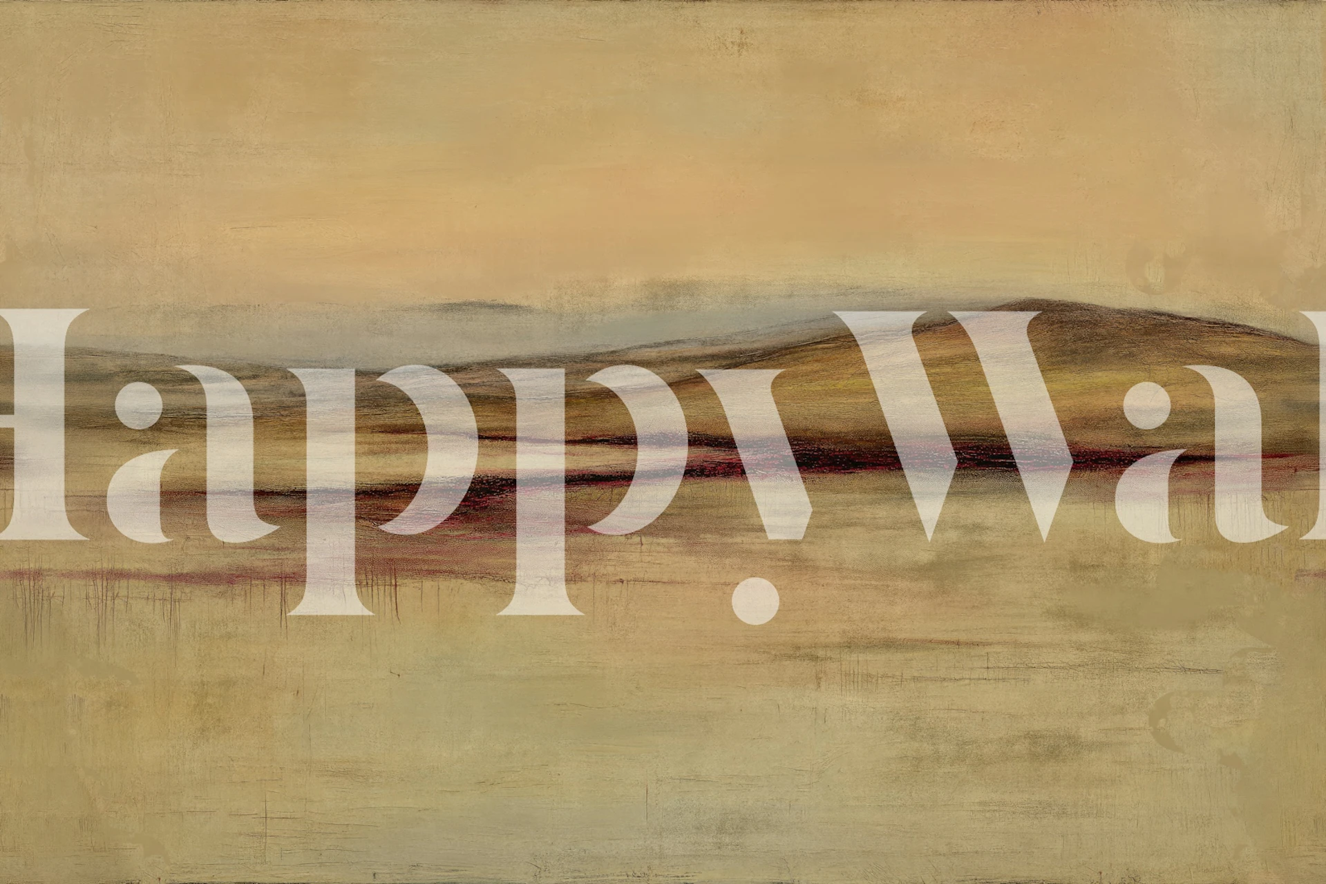 Abstract landscape wallpaper in a modern room