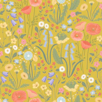Wildflower Meadow - Pastels Mustard Yellow M tapeta