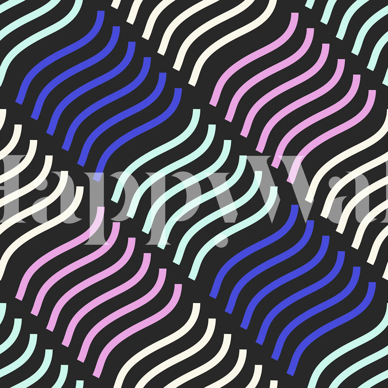 Neon Diamond Flow Lines wallpaper in a room