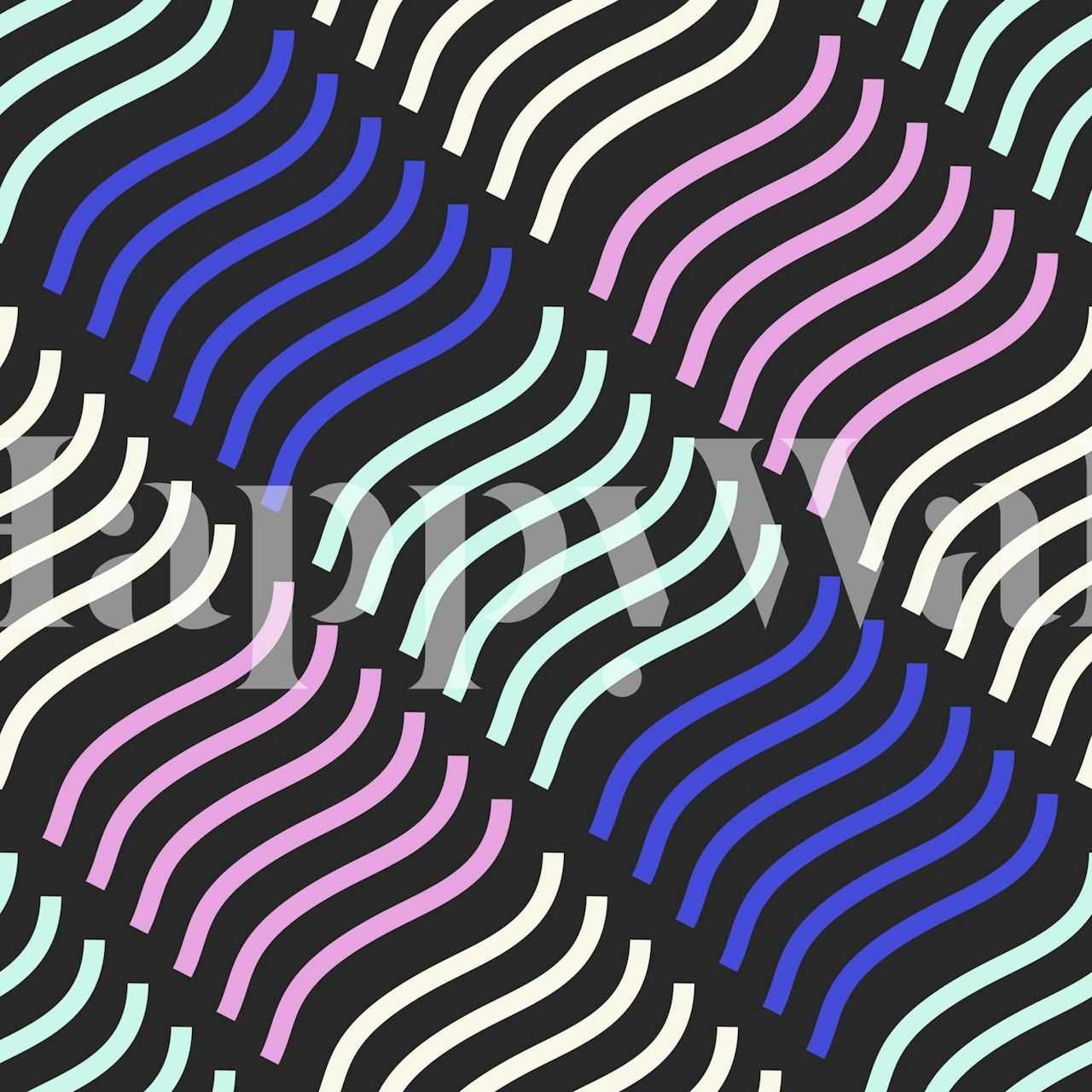 Neon Diamond Flow Lines tapet i et rom