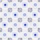 Blue Mediterranean Tile Florals