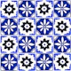 Cobalt Mediterranean Tile Florals