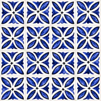 Hand Painted Blue Floral Tiles tapetas