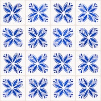 Handpainted Blue Flower Tiles tapeta