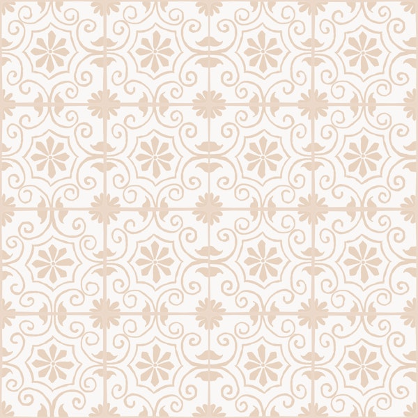 Beige White Vintage Tiles