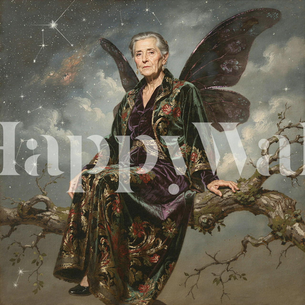 Fairy portrait wallpaper in a room