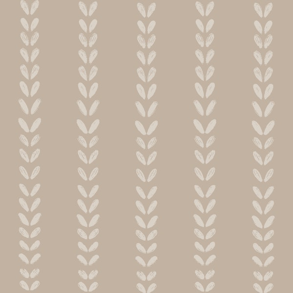 Scandinavian Beige Leaf Stripes