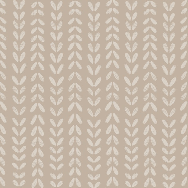 Scandinavian Beige Taupe Leaf Stripes