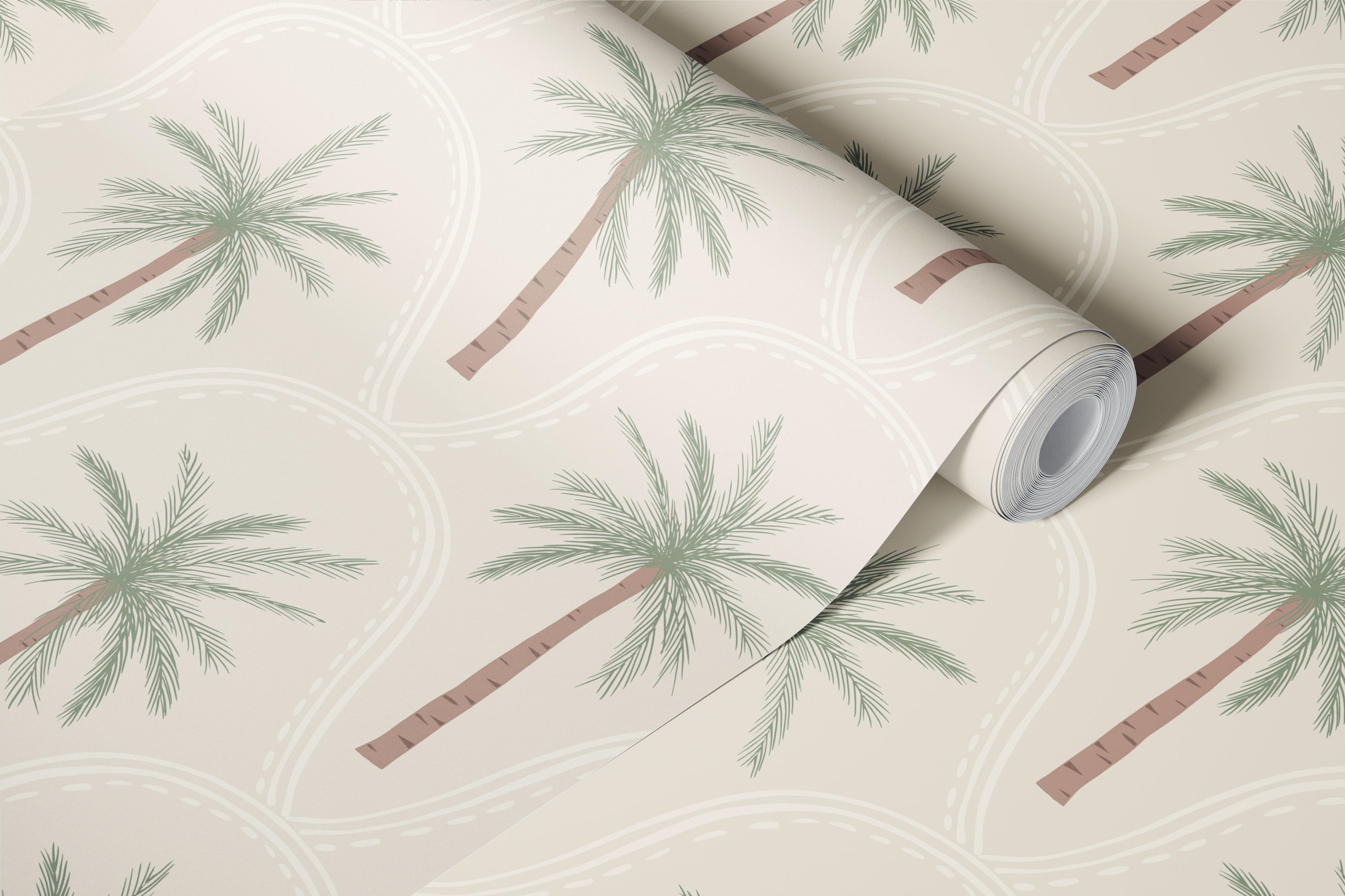 Wallpaper featuring large boho palm trees