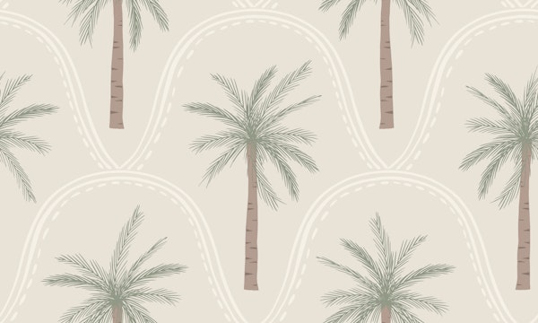 Large boho palm trees in earthy neutrals