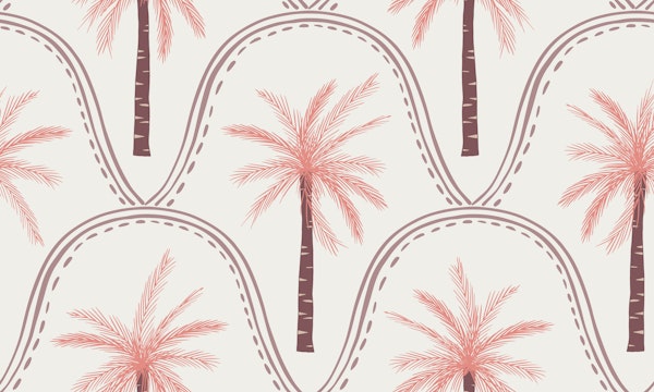 Large boho palm trees in neutral mocha browns