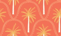 Large boho Beach Palm Trees in Sunset colour wallpaper