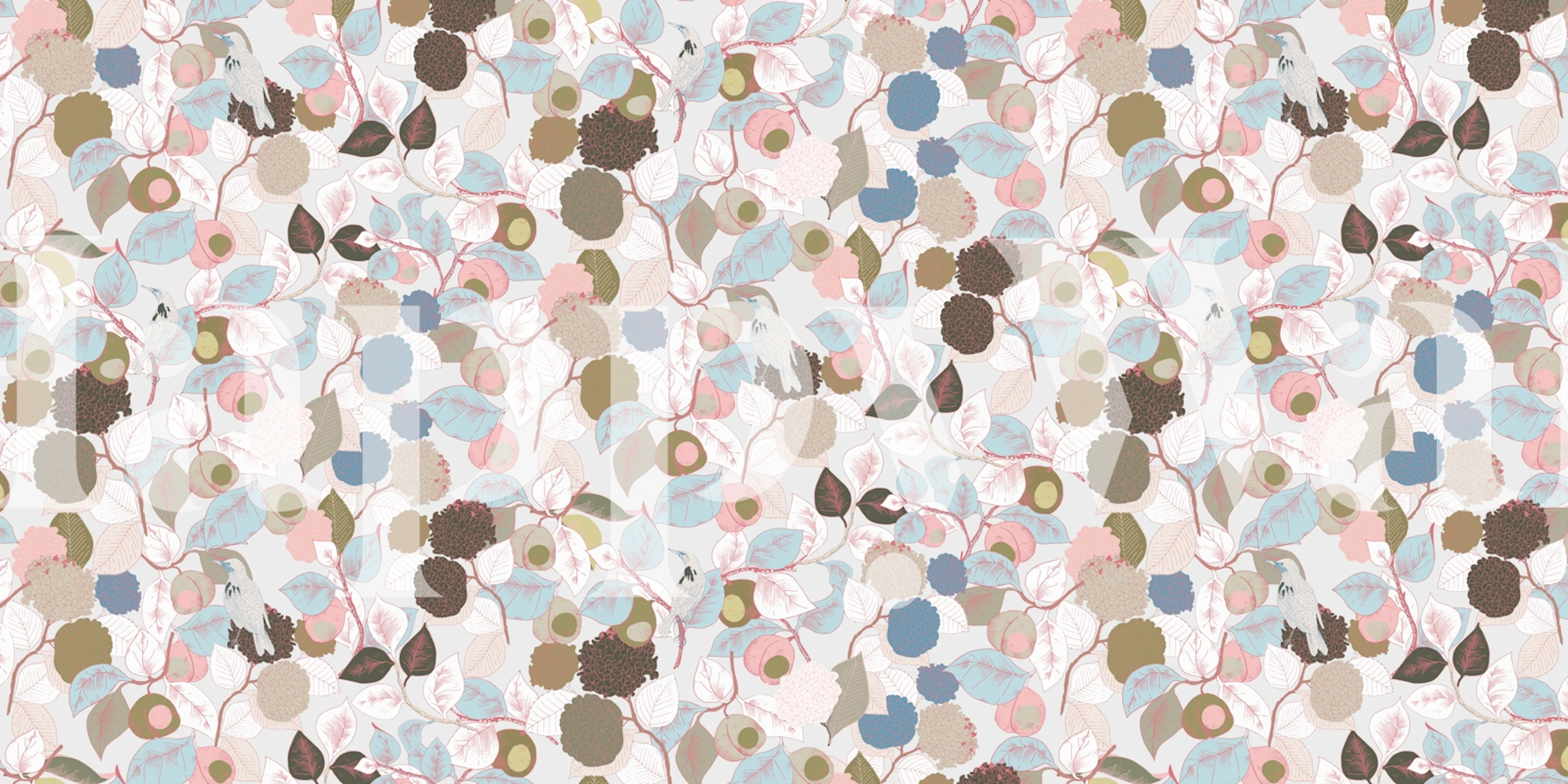 Pastel Hydrangeas and Apricots ziedu tapete telpā