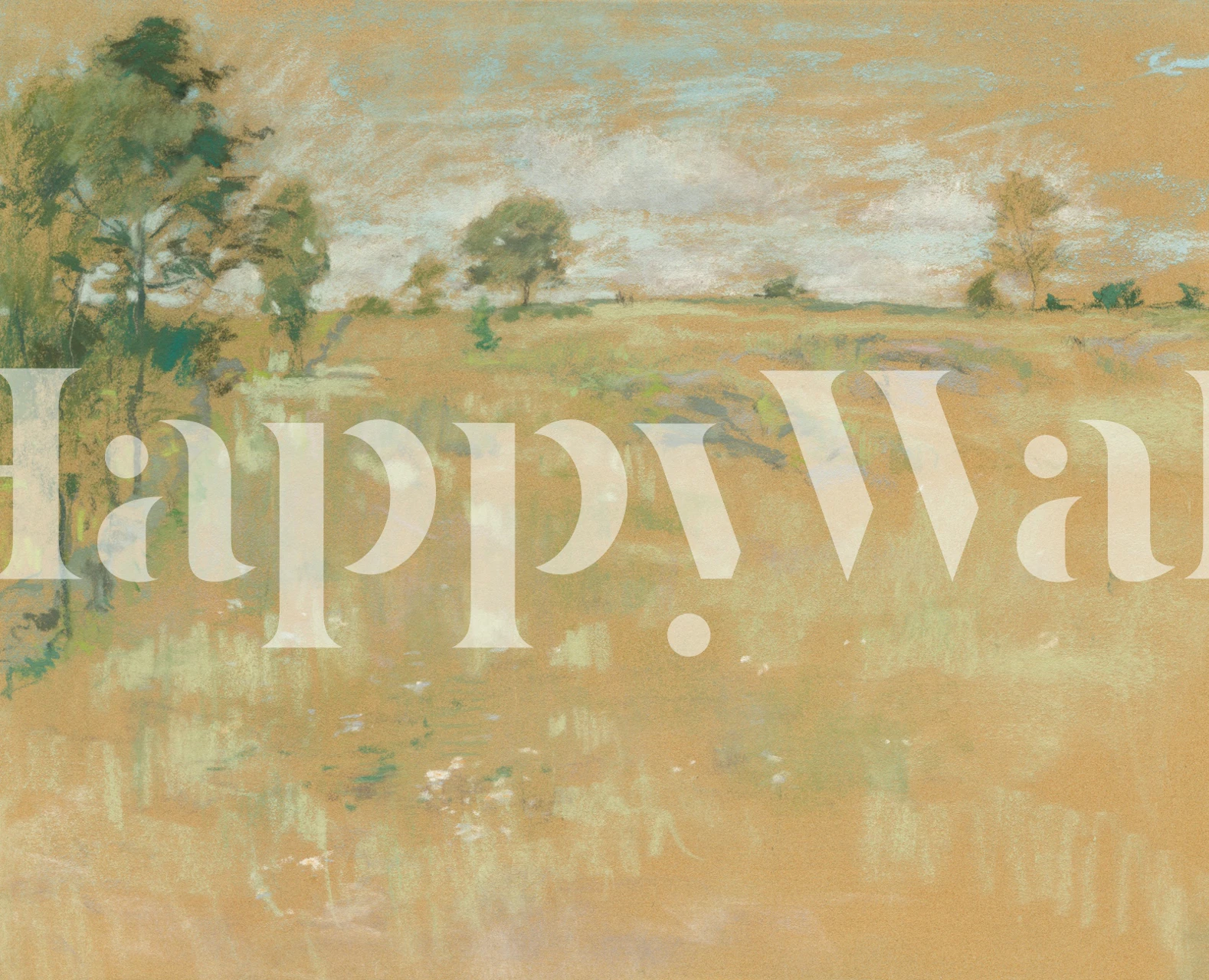 Quiet fields wallpaper in a room setting