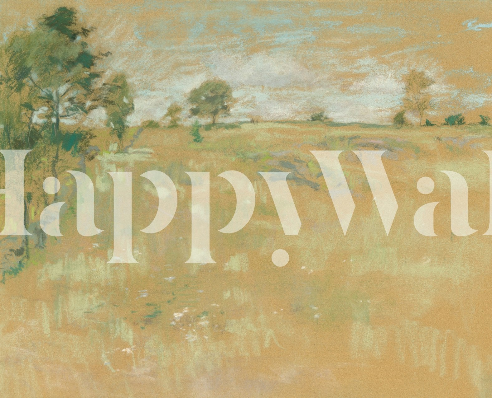 Quiet fields tapet i en rumsinställning