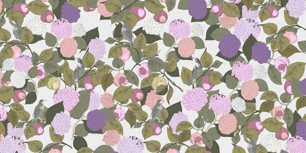 Purple Hydrangeas and Apricots