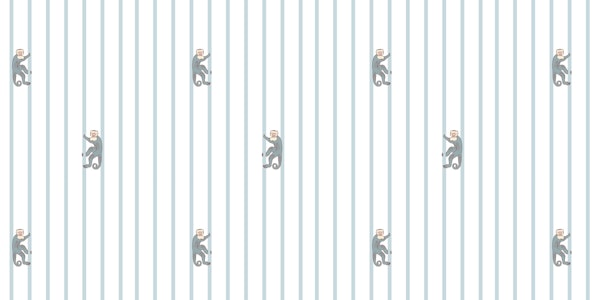 Blue Stripes with Capuchins Mural